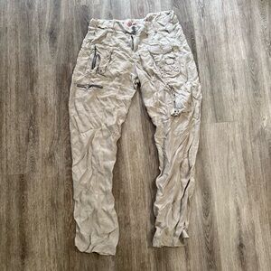 Pete & Greta by Johnny Was Marika Cargo Pants Pant Cupro Satin Cream Ivory